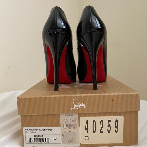 Christian Louboutin Rolando 120 Black Patent heels - Picture 5 of 8